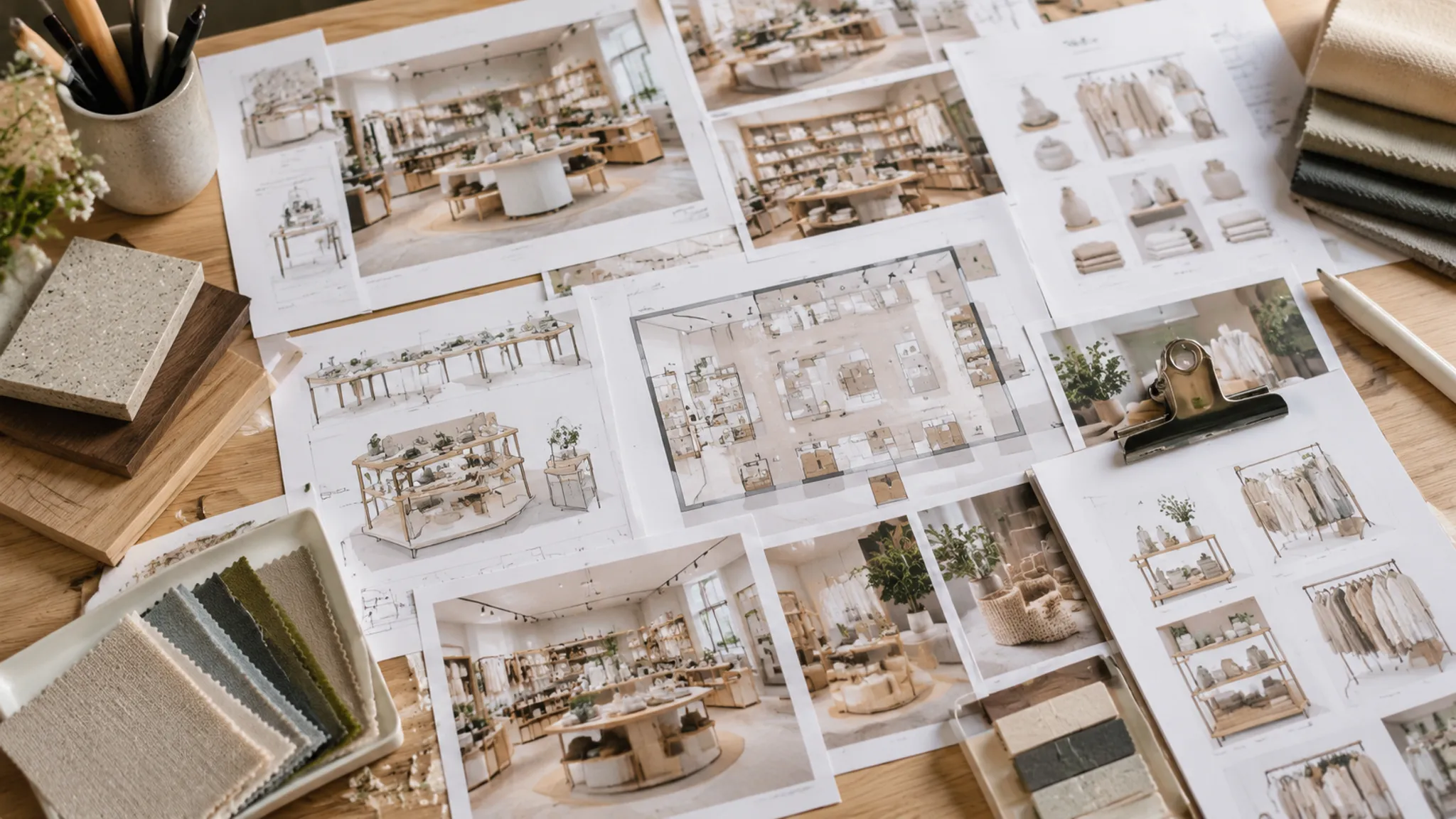 Illustrative pre-production review board showing shopper view, product hierarchy, materials, and evidence fields