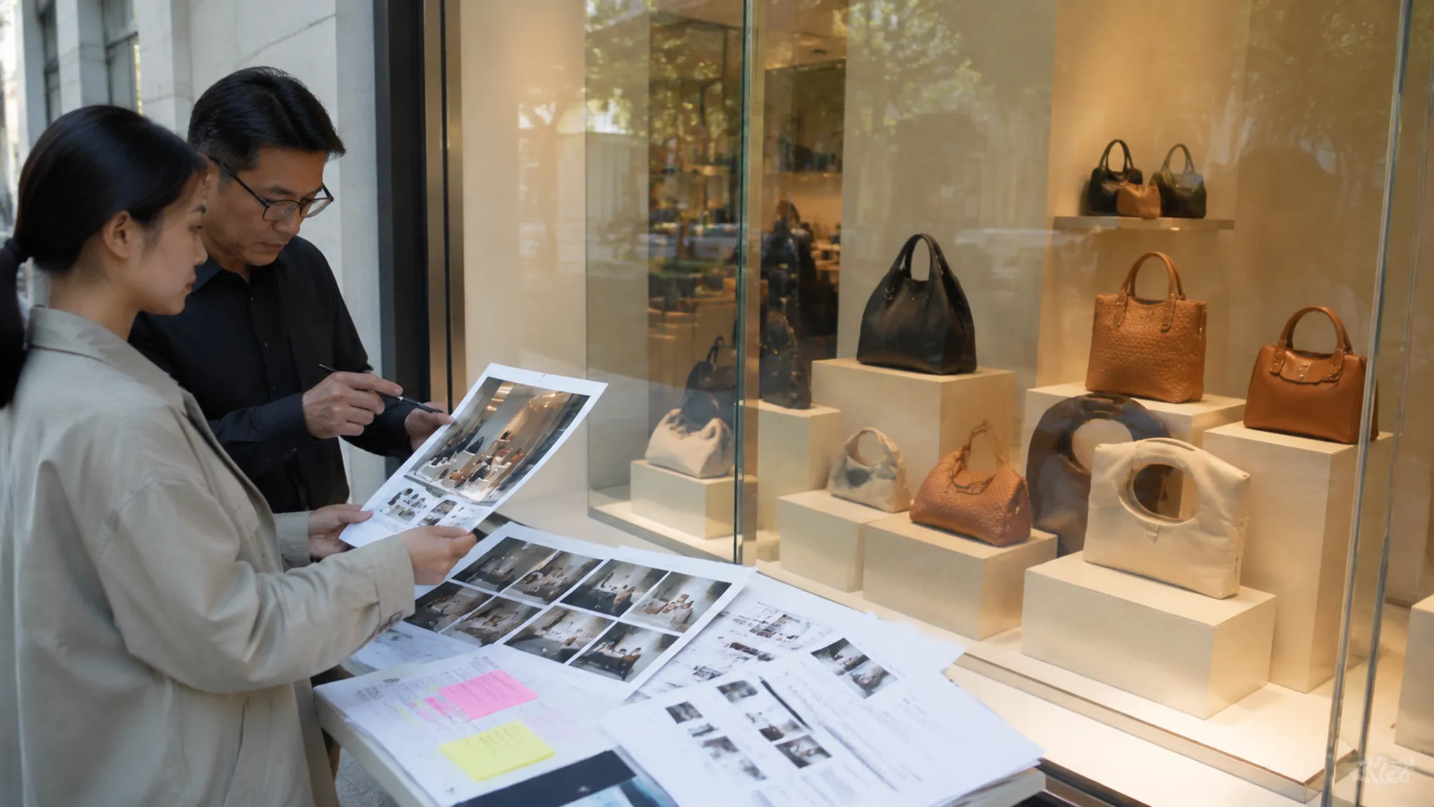 Retail pre-production handoff review with asset evidence and correction tracking